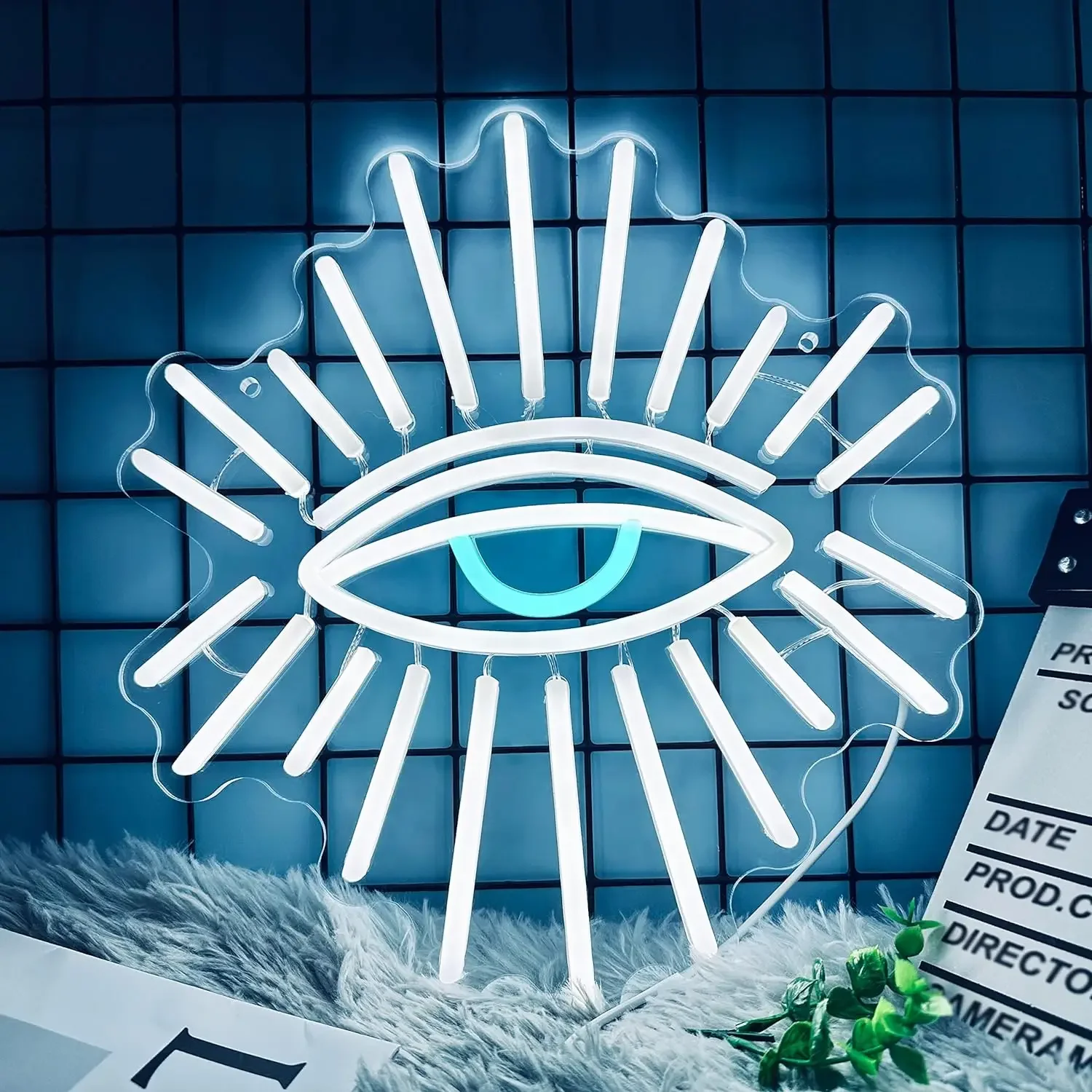 

Evil Eyes Neon Sign For Wall Decoration LED White Gothic Eyes Neon Lights USB Powered For Game Room Bedroom Men's Cave