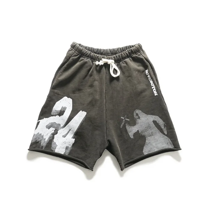 Retro Waed Katoen Corduroy Dstring Orts Heren Loose Fit Zomer Casual Broek met rechte pijpen Jeugd Actieve Sle Basic Kleur