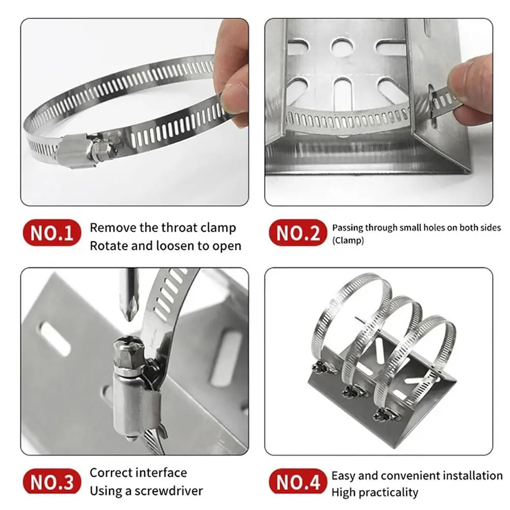 Neue 1Set mit 100/200mm Lange Hoop Überwachung Halterung Edelstahl Universal Pole Mount Adapter Ständer Hoop Halterung langlebig