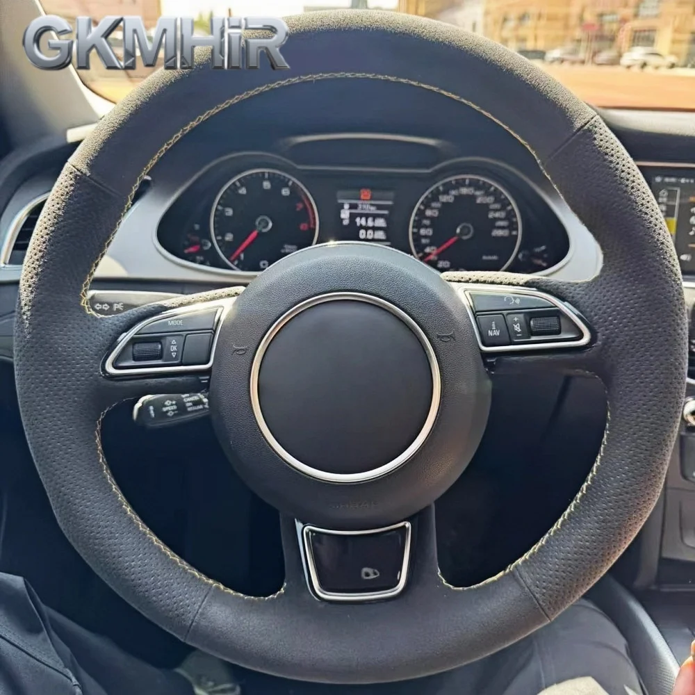 

Customization Car Steering Wheel Cover Accessories Hand Sewing Suede Leather For Audi A3 A4 A5 A6 A7 Allroad RS S6 S7 S8