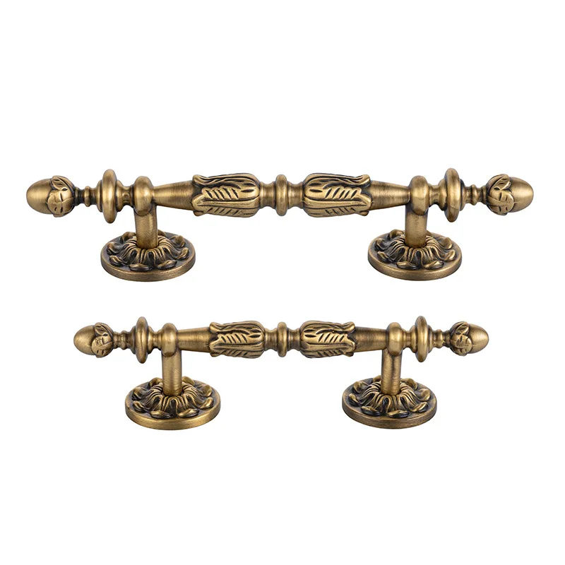 American Style Brass Wardrobe Handles Copper Art Cabinet Doors Home Furniture European Style Light Luxury Hardware Accessories