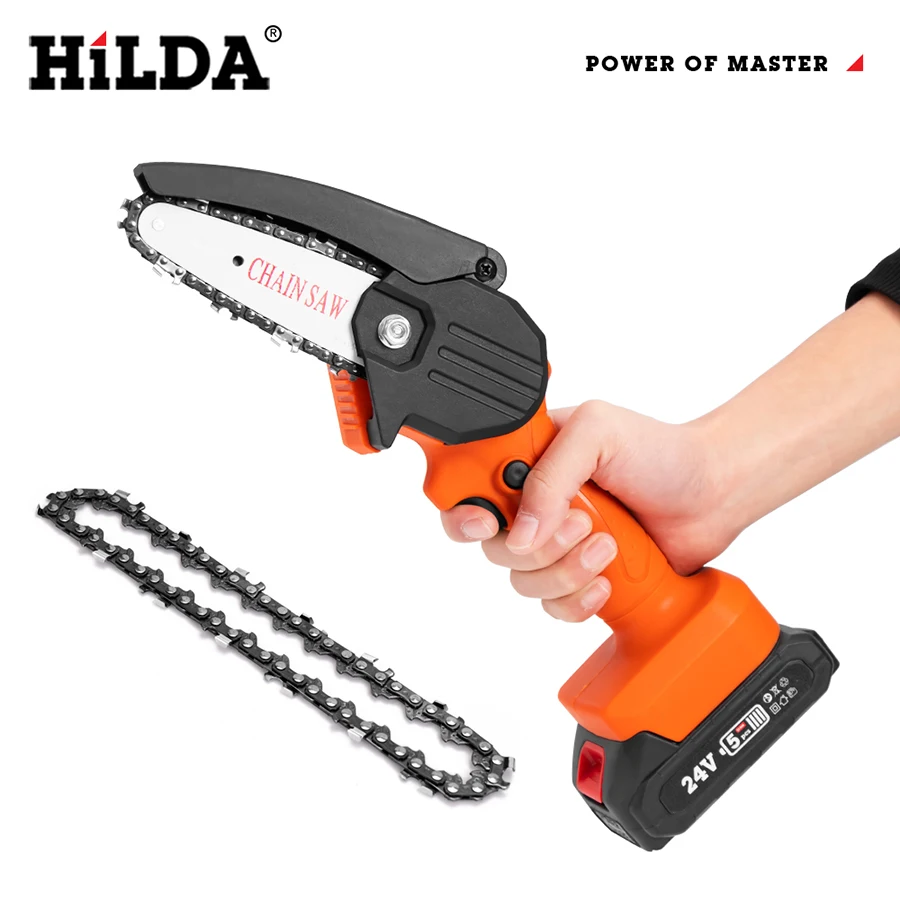 HILDA Electric Saw Steel Chainsaw Chain 4 Inch Electric Pruning Saw Replacement Chain Wood Cutting Power Tools Accessory