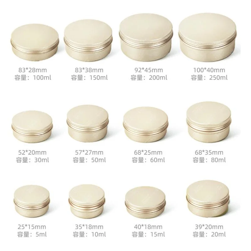 30pcs, 30g 40g 50g 60g 80g Aluminum Jar with Lids Screw Tin Clear Container Empty Cosmetic Cream Powder Pot Makeup Box