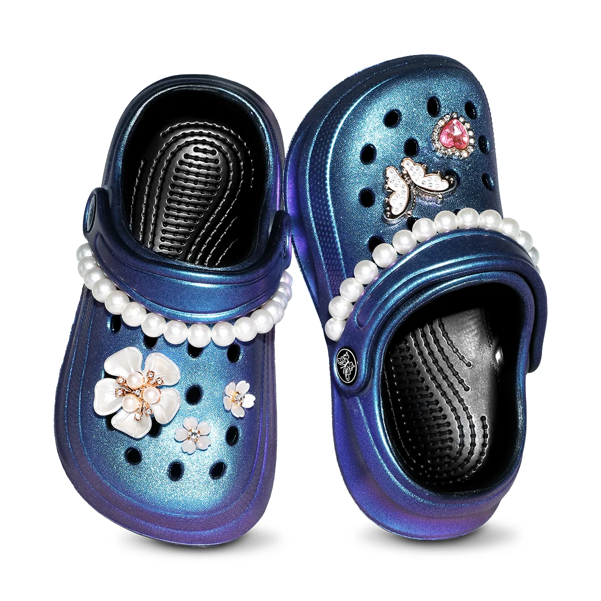 Kids Slip-On Clogs and Mules - Breathable, Waterproof, EVA Garden Shoes with Decorative Chain for Beach and Everyday Wear 168