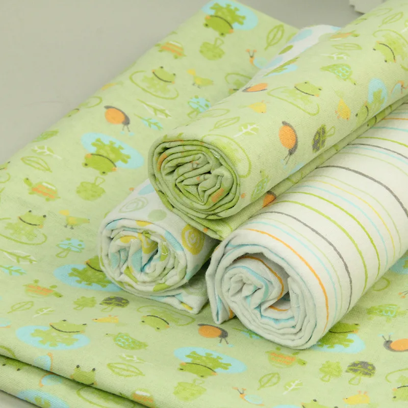 4pcs bed sheet wrapped blanket  Cotton flannel baby blanket newborn swaddle blanket printed single layer