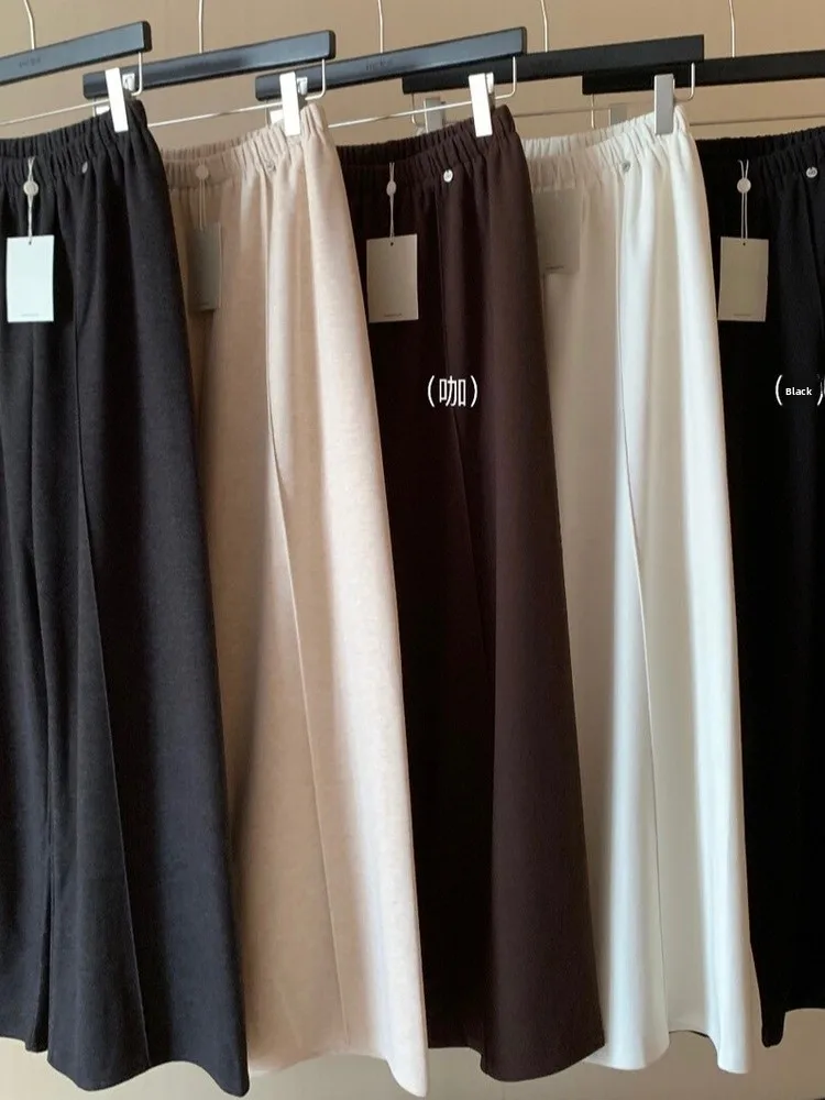 Pantaloni casual a gamba dritta versatili caldi invernali Pantaloni coreani a vita alta a vita alta da donna Pantaloni lunghi dimagranti