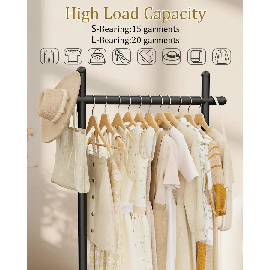 رف معطف قائم بذاته مع قاعدة صخرية طبيعية لتخزين الملابس على الطراز الصناعي وحامل الملابس المعدنية مع ارتفاع 68.9 بوصة مثالي