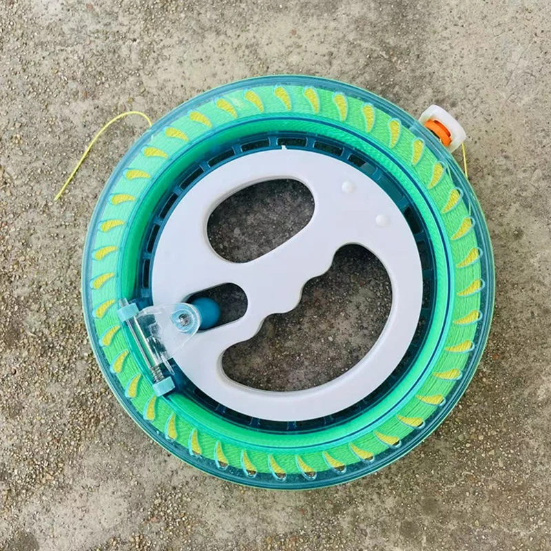 Enrouleur de roue de feu pour bobine de cerf-volant Durable 200/300/400M, 1 pièce ronde bleue avec ligne de ficelle, pour cerfs-volants en plein air