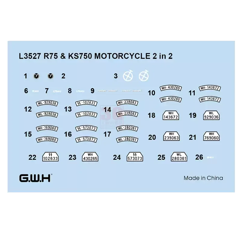 1/35 Great Wall hobby model building kits L3527 WWII German Motorcycle R75 & KS750 2 in 2 view 4