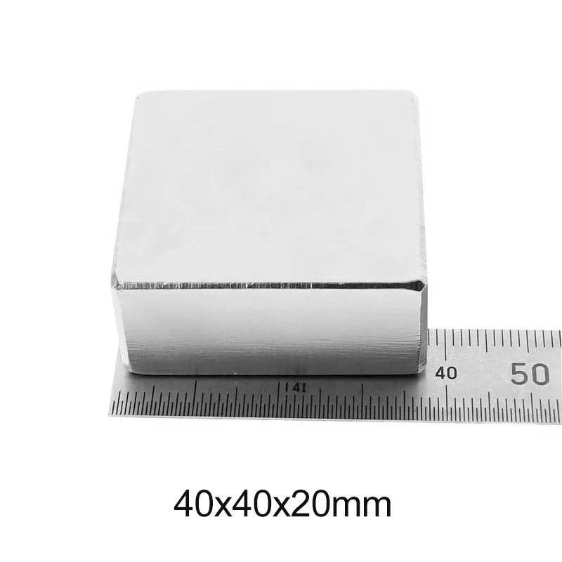 

1/2PCS 40x40x20 mm Thick Quadrate Permanent Magnets Strip Neodymium Magnet N35 40x40x20mm Strong Magnetic Magnets 40*40*20