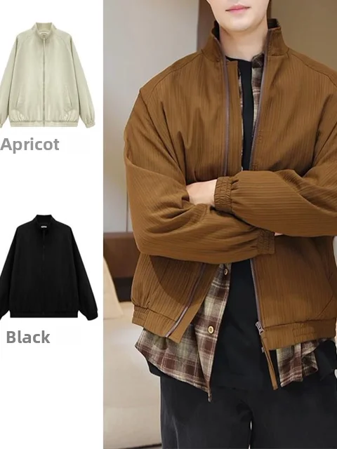 

Loose Fit Casual Men's Jaet Korean Sle Lightweight Mature Spring Autumn Faionable Polyester Long Sve Zipper Closure