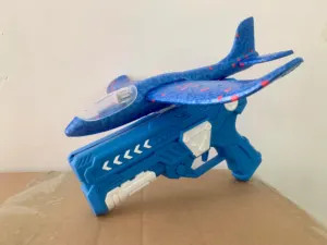 Glowing Foam Aircraft 10M Launcher Catapult Glider Aircraft Gun Mainan Permainan Luar Ruangan Anak-anak Model Gelembung Menembak Terbang Bundaran 8 peluncur pesawat penjualan terbaik - №