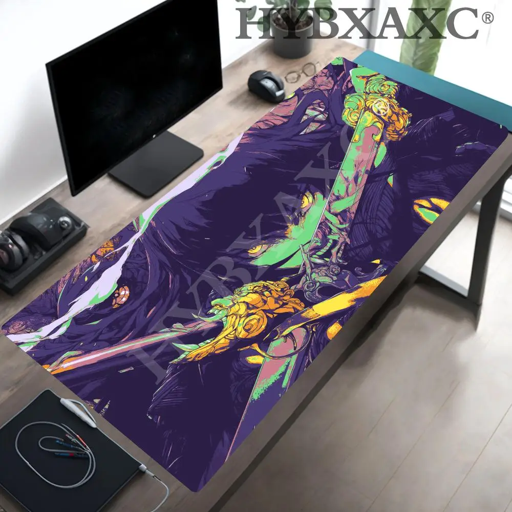 

HYBXAXC Ghost Face Female Warrior Mouse Desk mats XXL Desk accessories Pad Non-Slip New products Rubber Edge locking Purple art