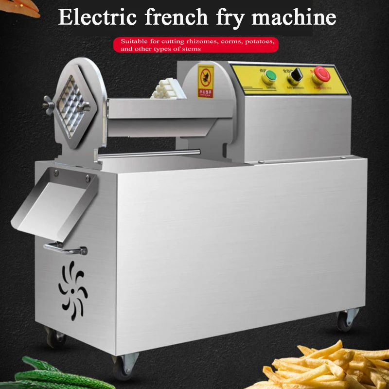 

Electric Potato Slicer Food Grade Stainless Steel French Fries Vegetable Slicer With 3 Blades Potato Chips Cutter