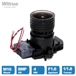 Witrue 4K HD 8MP 4mm CCTV Lens M16*P0.5 Mount F1.6 1/1.8