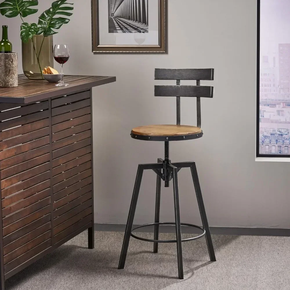 Smooth backrest bar stool chair black brush bar stool furniture