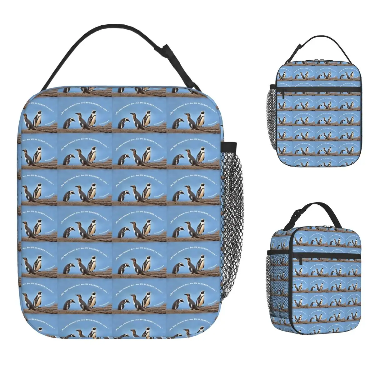 

What You Believe You Are Lunch Bag Penguins & Self Portable Insulated Lunch Box Travel Print Cooler Bag Oxford Tote Food Bags