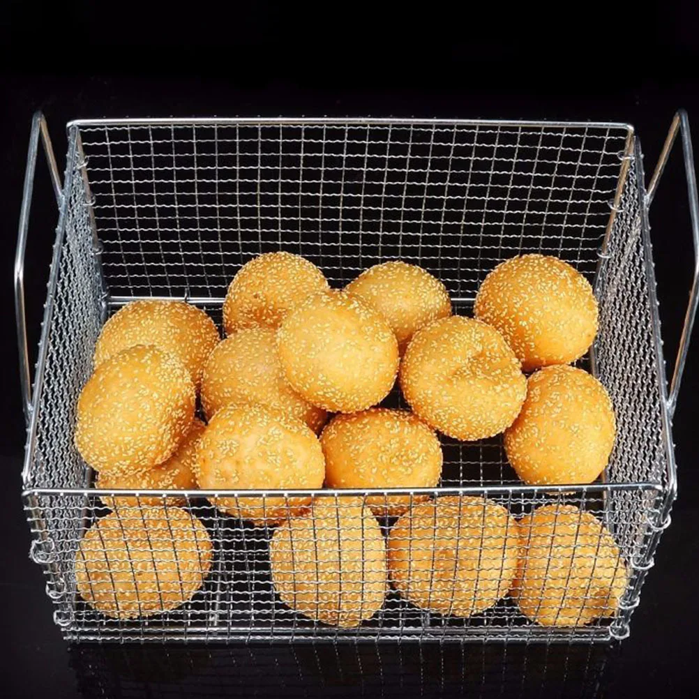 1 pz cestello per friggere rete in acciaio inossidabile strumento di cottura da cucina per bollitura friggere patatine fritte pollo dita cibo