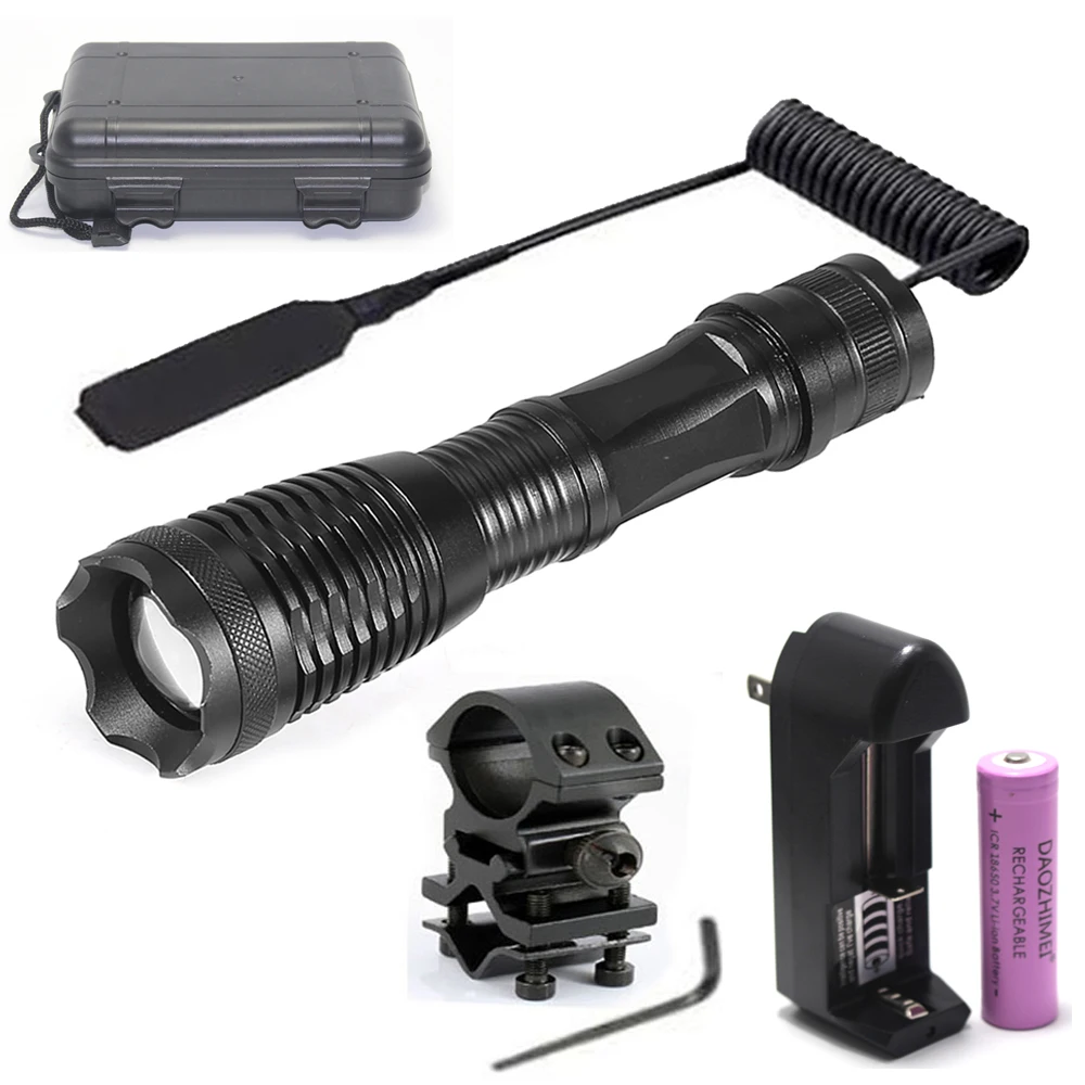 

5000 Lumens LED flashlight Zoomable T6 Tactical Flash Lamp 5 Mode Waterproof 18650 LED Torch Camping Self defense Flashlights