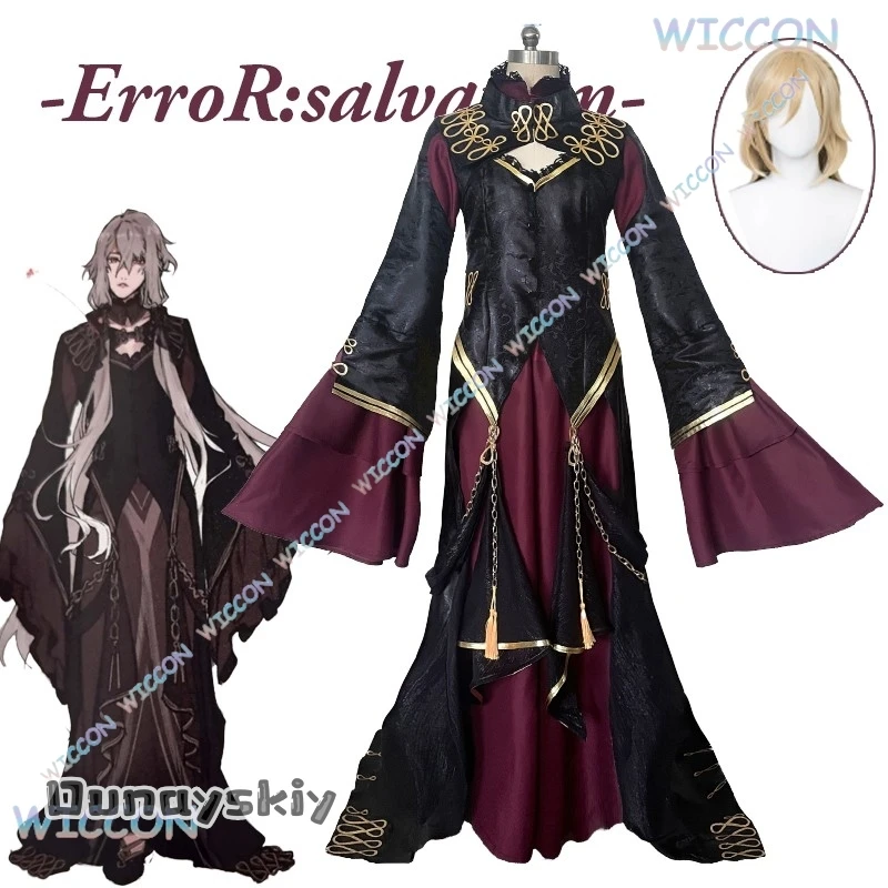 {BankaiMode} jeu-ErroR salut- Cosplay Ankou Cosplay Costume complet avec boucles d'oreilles Ankou perruque adulte hommes Halloween jeu de rôle