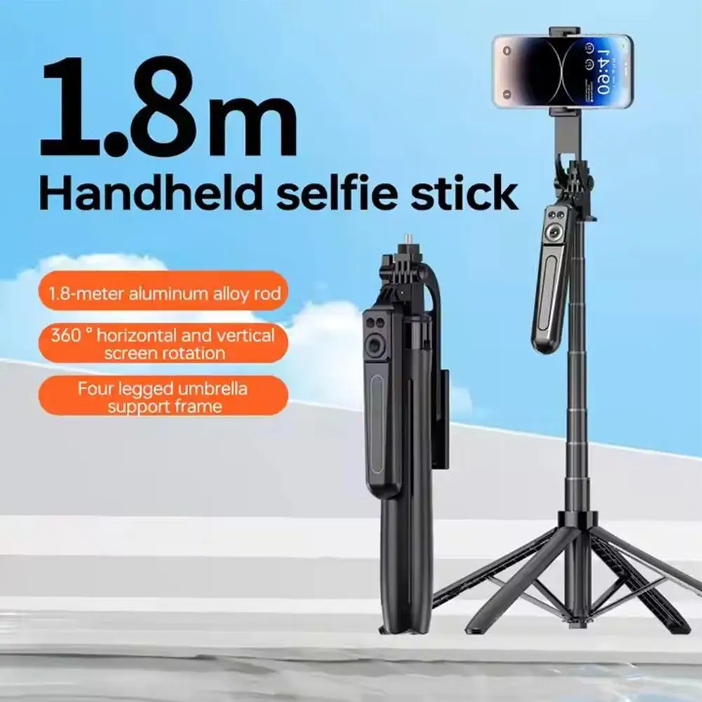 

Mobile Phone Selfie Stick Travel Tripod With Remote Stick Opening Selfie 1.8m Wireless Extendable One Bluetooth Click Contr D6o6