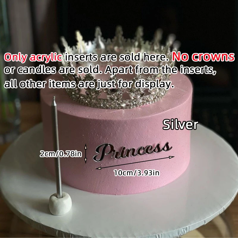 Prinzessinnen- und Königinnen-Thema Acryl Cake Topper für Mädchen Sweet 16 Mitzvah Babyparty Geburtstagstorten-Deko Party-Feier-Zubehör – Detail 4