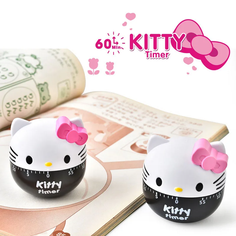 60Min Hellokitty Kitchen Home Cooking Timer Anime Kawaii Hellokitty Student Learning Work Efficiency Yoga Workout Reminder Timer