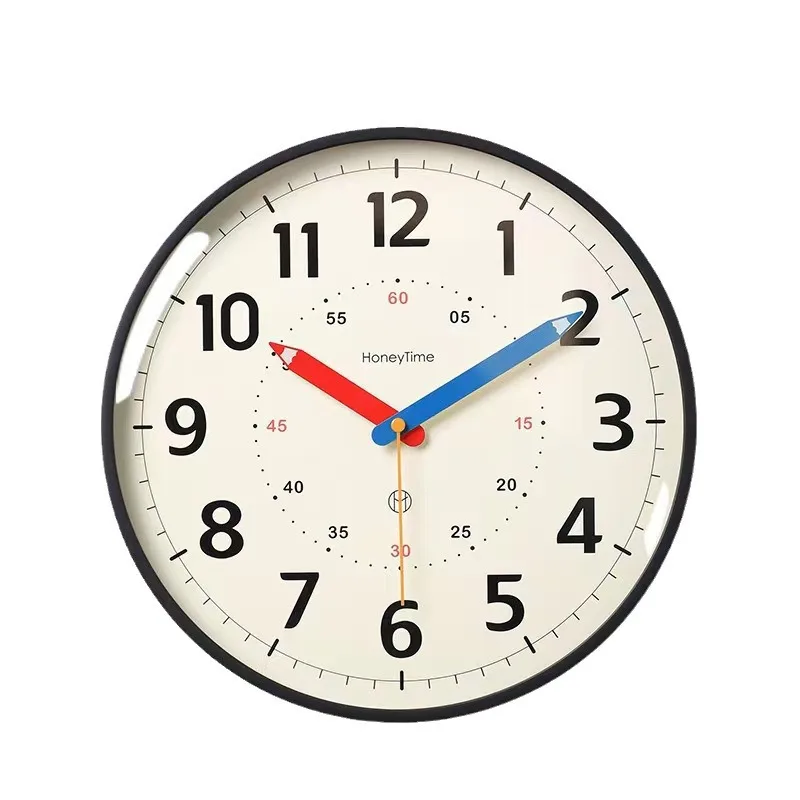 Living room wall-mounted clock without drilling holes - elegant and simple, ideal for decoration. Clock for children's bedroom.