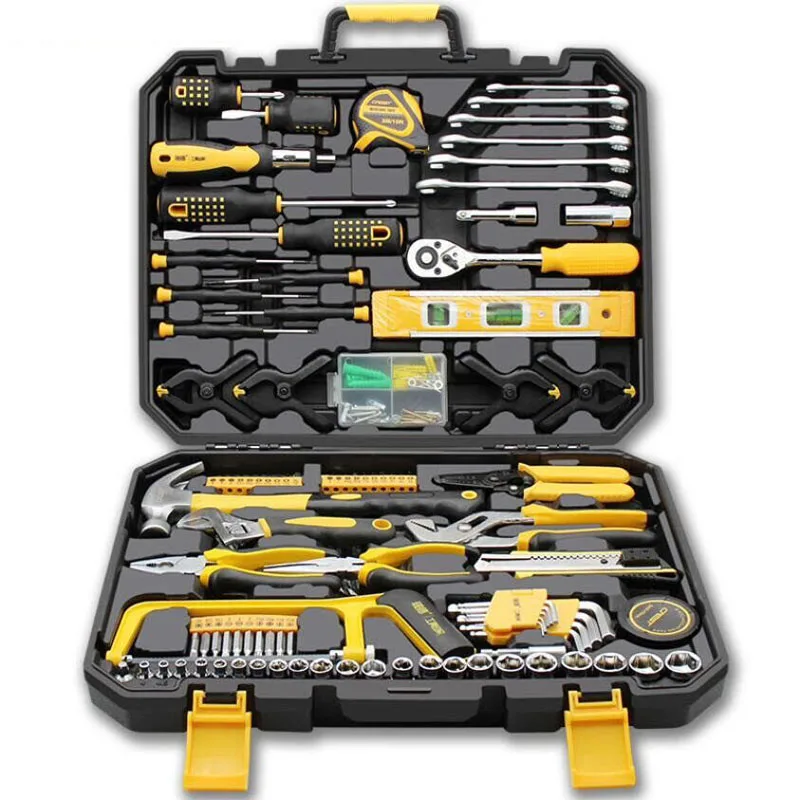 

TZ168 Socket Wrench Tool Set Auto Repair Mixed Tool Combination Package Hand Tool Kit With Plastic Toolbox Home DIY