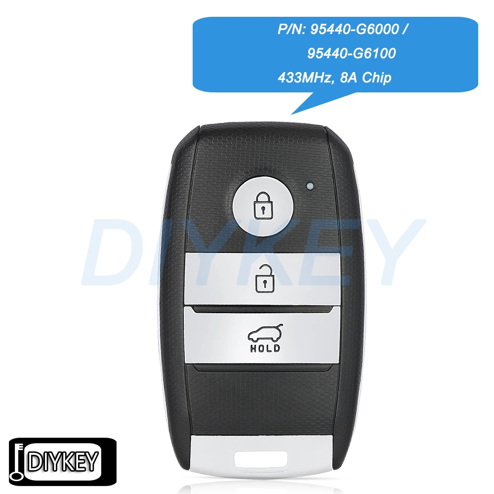 Smart Remote Key Fob 433MHz 8A Chip for KIA Morning Picanto 2017 2018 2019 2020 2021 2022 95440-G6000 95440-G6100 SYEC3FOB1611