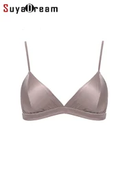 Suyadream Vrouwen Sexy Bras 88% Natuurlijke Zijde 12% Spandex Draad Gratis Dunne Gewatteerde Dagelijks Bralette Wit Zwart Roze 2022 Nieuwe ondergoed