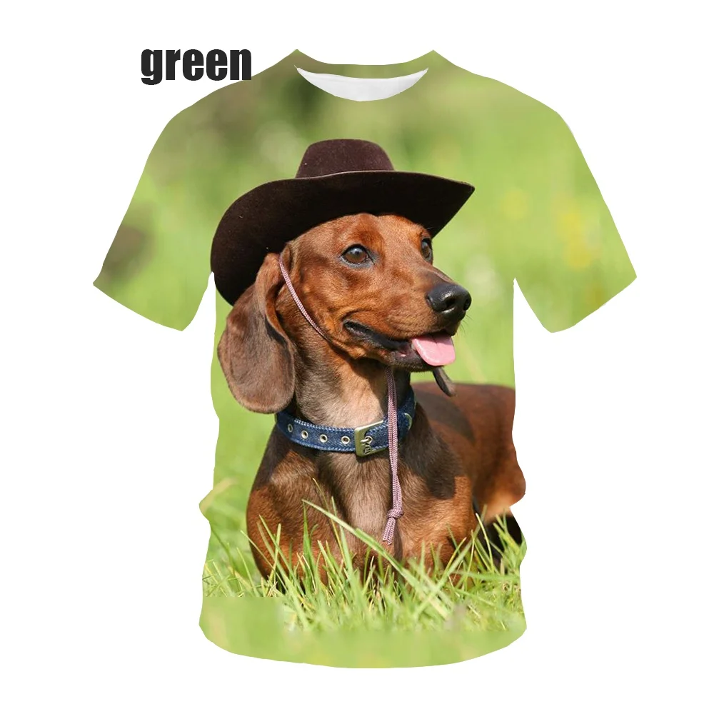 Summer New Fashion Men and Women Tshirt 3d Print Dachshund Dog Print Tshirt Tops Casual Tshirt