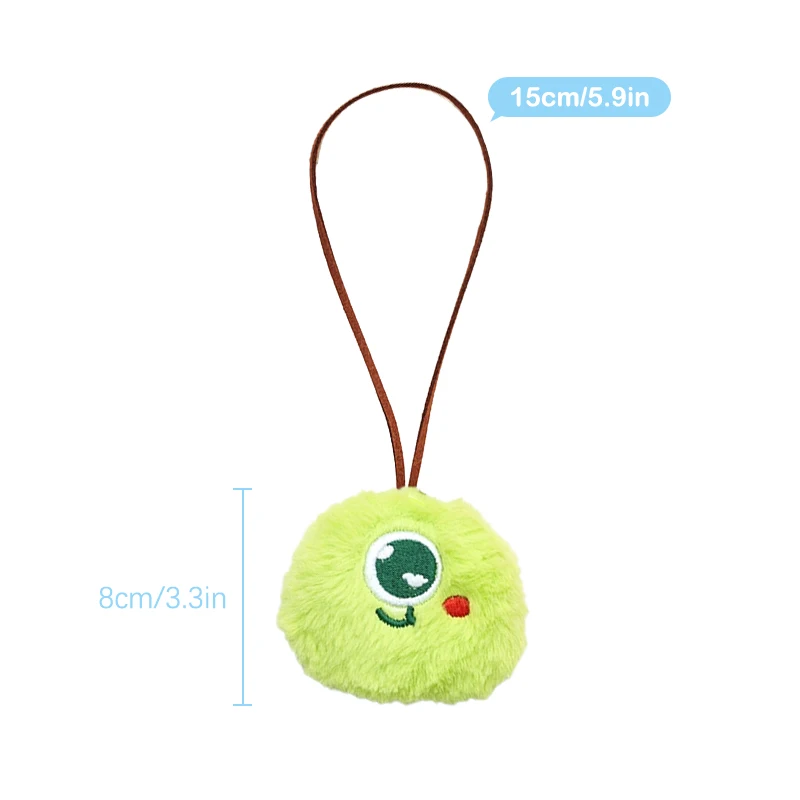 Cartoon Big-eyed Monster Name Sticker Pendant Three-eyed Monster Plush Doll Anti-lost Mark Luggage Tag Charm Keychain Bag Decor