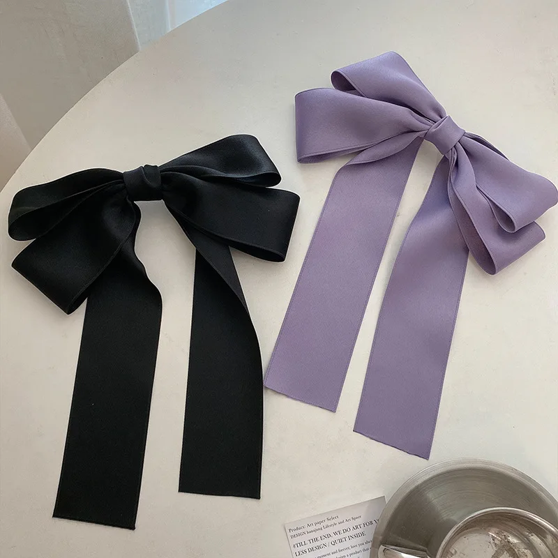 Lystrfac New Korean Fabric Big Ribbon Bow Hairpin for Women Girls Fashion Back Head Hair Clips Headdress Hair Accessories