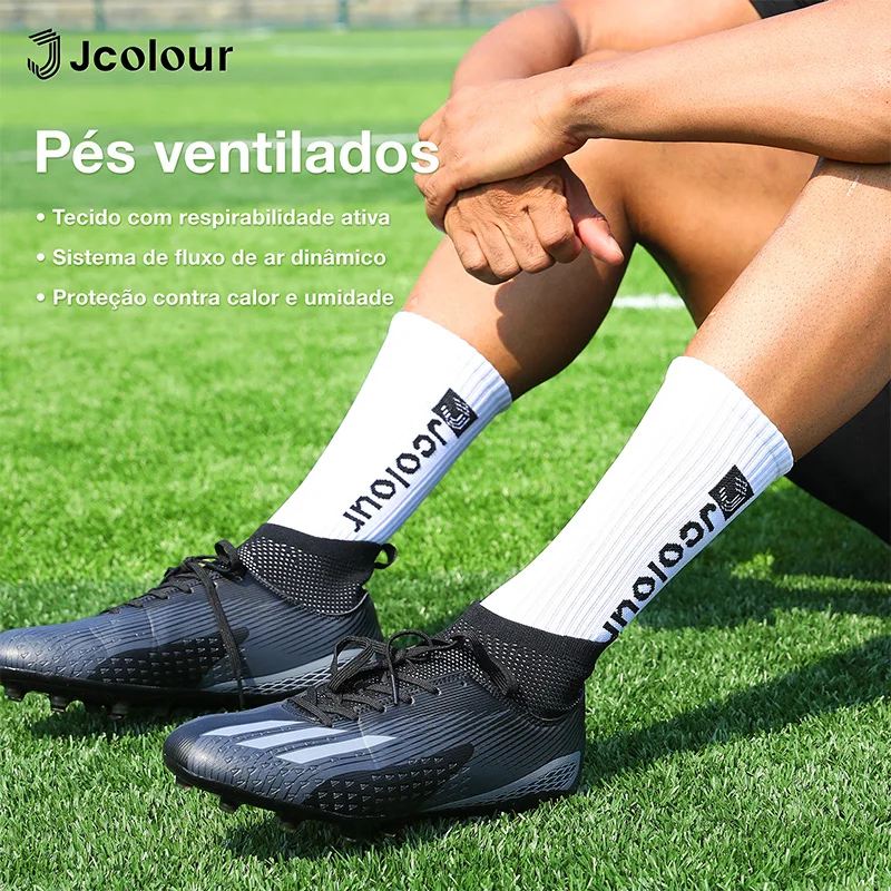 جوارب رياضية ملونة عصرية جديدة غير قابلة للانزلاق جوارب كرة القدم جوارب من مادة البولي أميد مريحة للتنفس