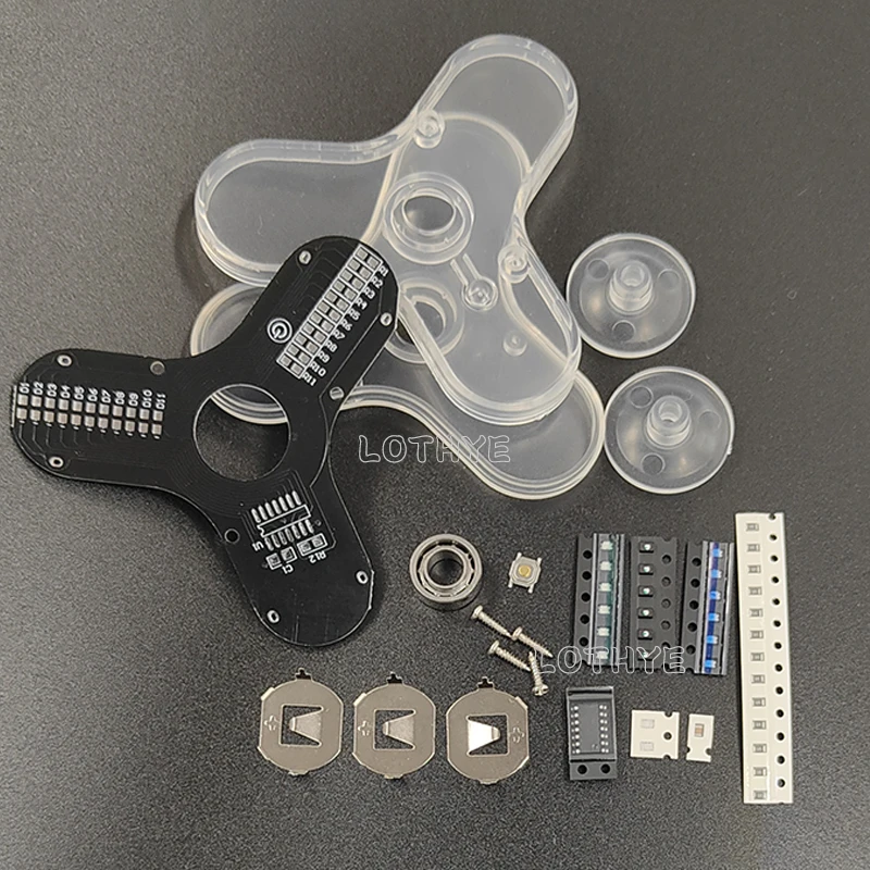 DIY Top Kit With LED Colorful Rotating Kit Manufacture 3 Leaf Soldering Project Practice Solder Assembly DIY Electronic Kit