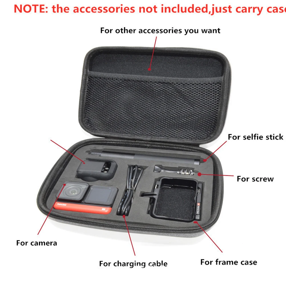 

Portable Grey Camera Storage Case Nylon Zipper Compact Durable Protective Bag Suitable for Insta360 One Camera Travel