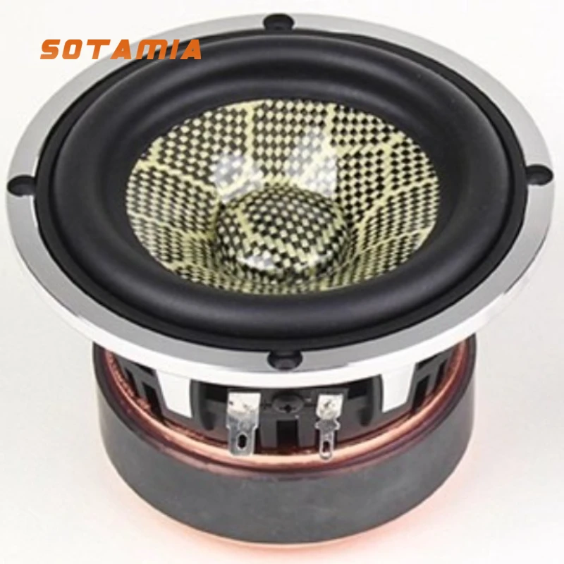 

SOTAMIA 1PCS 3 Inch Full Range Speaker Fever Grade Subwoofer True Carbon Fiber Basin Long Stroke High Power Audio Speaker