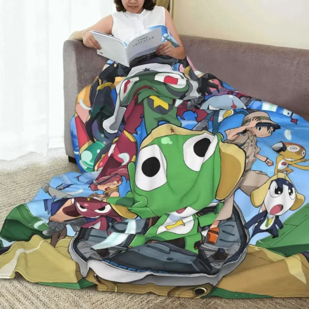 Anime Keroro Plaid coperte per bambini copridivano in pile stampato cartone animato coperte traspiranti per copriletti per auto divano