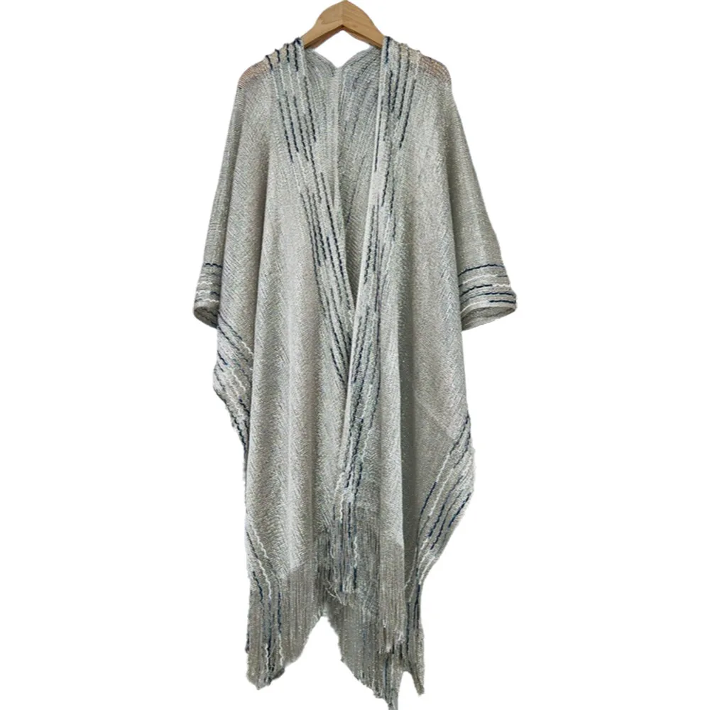 

Модный женский кардиган-шаль из тюля с бахромой и пэчворком, V-образный вырез, ажурная свадебная накидка-мантила, кружевная вуаль для вечеринок