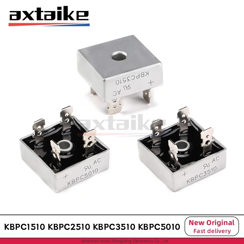 5PCS KBPC1510 KBPC2510 KBPC3510 KBPC5010 15A 25A 35A 50A 1000V 1KV Silicon Square Bridge Rectifier DIP 4Pin