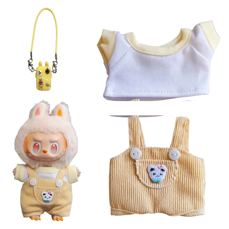 

15/17cm Labubu Clothes Outfit Accessories For Korea Kpop Exo Labubu Idol Dolls Sweater Hoodie Clothing DIY Kid Gift waist bag