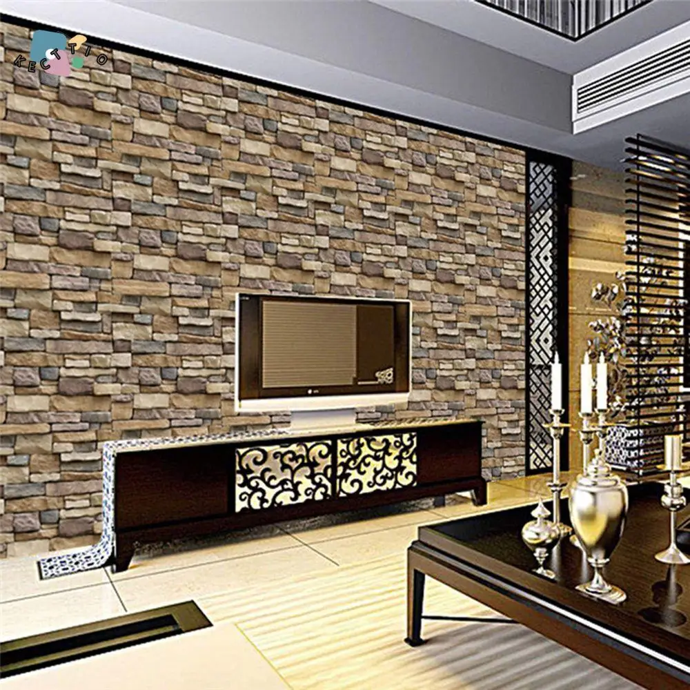 

Adhesive Self Self-adhesive Decorativos Effect Vinilos Paper Brick Stone 45*100cm 3D Wall Stickers Home Decor