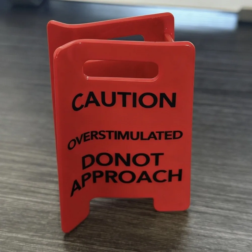 Novelty Caution Sign Hair Claw Clip Warning Message Safety Awareness Overstimulated Hair Clip Sensory Input Thick Hairs Design