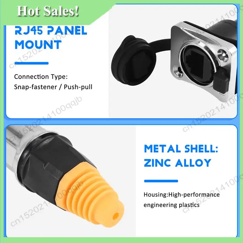 

-FDDT IP67 Network RJ45 Waterproof Connectors / Ethernet RJ45 Waterproof Plug + Waterproof Socket For Outdoor Ethernet
