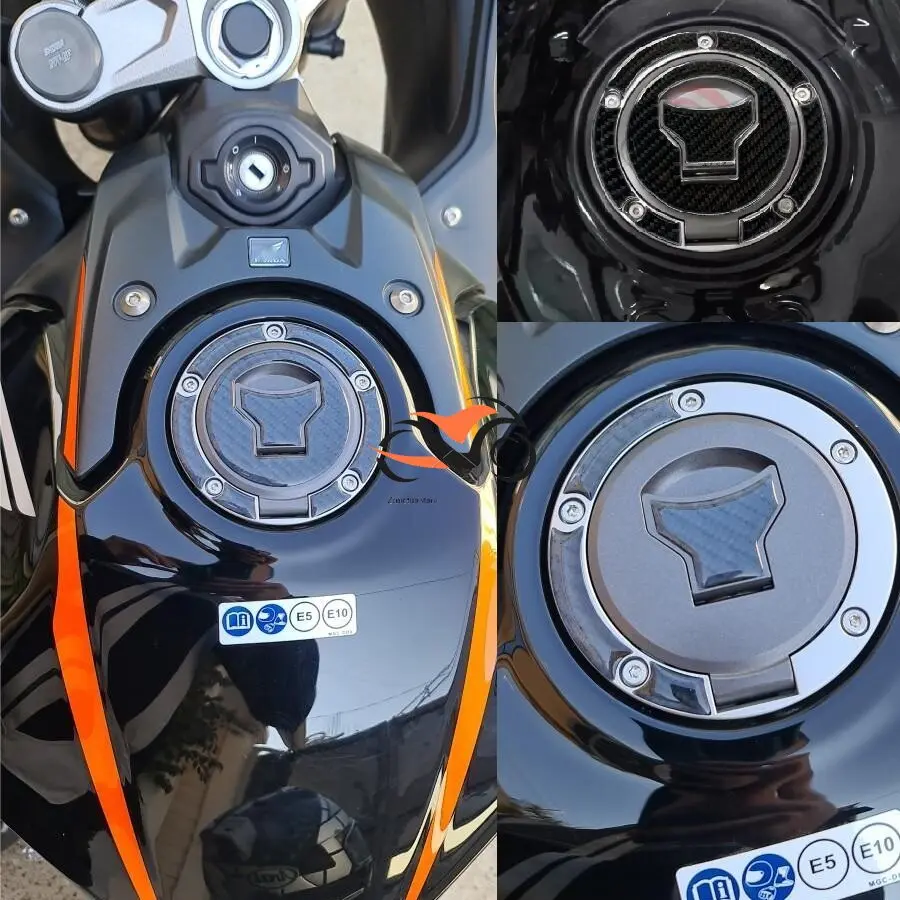 3D carbon brazing oil tank cover sticker For HONDA CB650F CM500 CB650R CBR650R CB500X Fuel tank cap protective sticker image 3