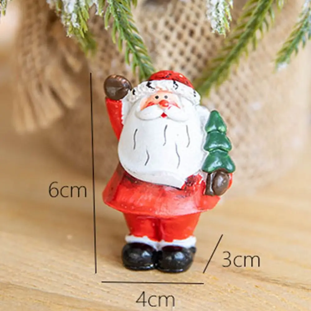 Kleine Kerst Santa Claus Nieuwjaar 2022 Schattige Dieren Sneeuwpop Figuren Miniatuur Beeldjes Cadeau Terrarium Ornament Auto Decoratie
