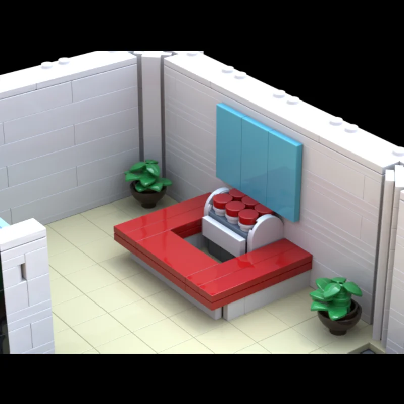 Moc Building Bricks Poké Center Model Building Technology Modular City Street View Model Blocks Construstion Toy Holiday Gifts