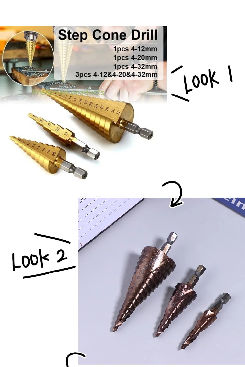 

Высокопроизводительное ступенчатое сверло со спиральной канавкой 4-12/4-20/4-32 мм из кобальта M35, коническое сверло по металлу с титановым покрытием из быстрорежущей стали