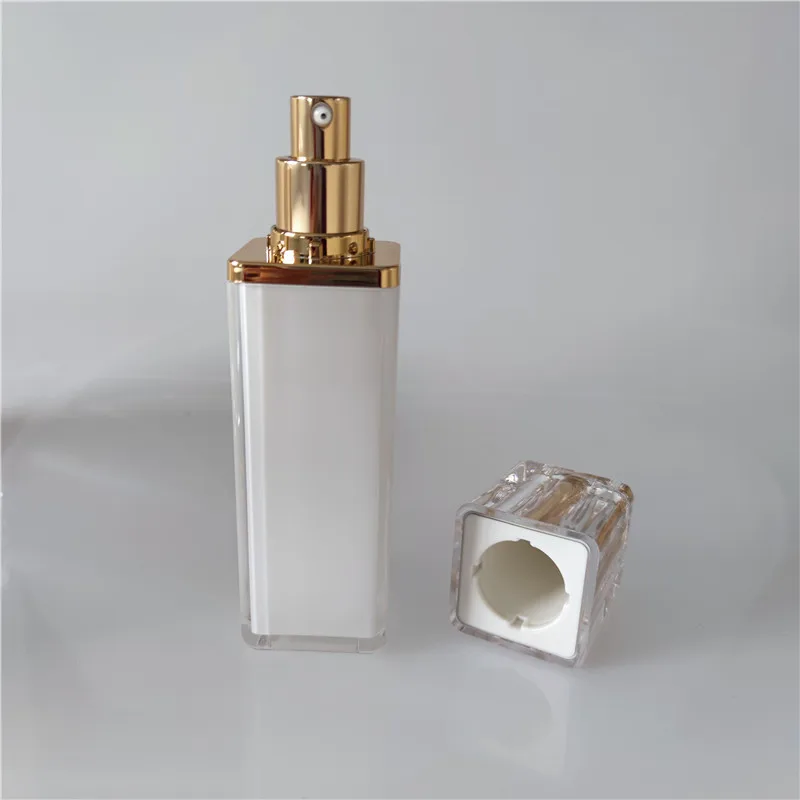 20G-120ML 正方形の銀色のアクリルクリームジャー エッセンス/ジェル/昼夜用クリーム/アイセラム/保湿剤 美白化粧品包装